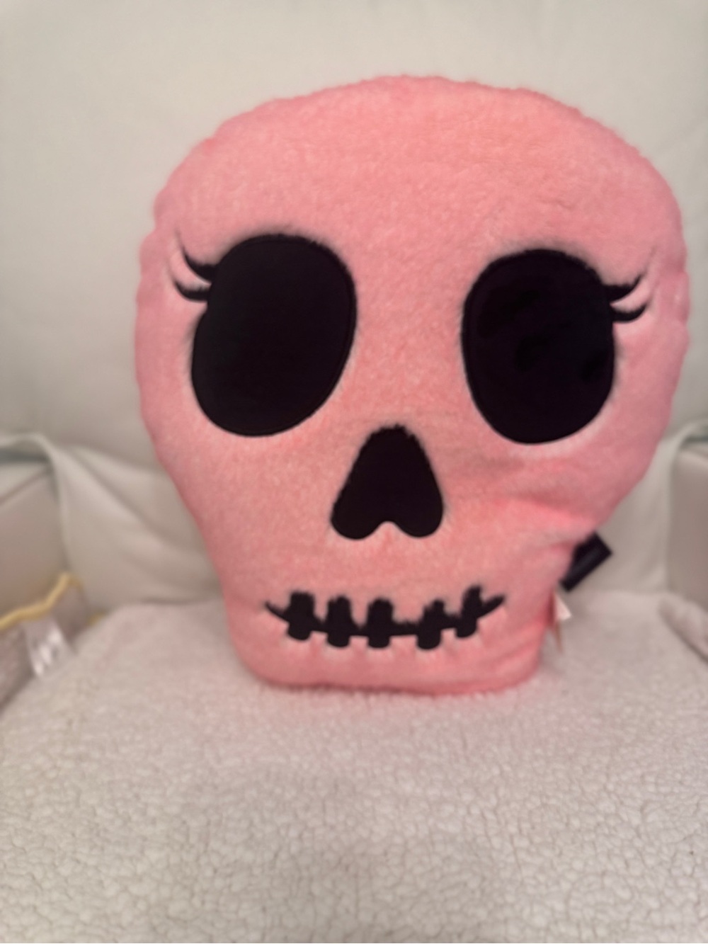 Plush Pink Skull Pillow Plush Pink Halloween Decorative Stuffed
